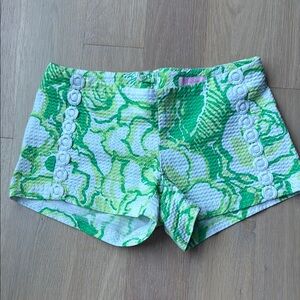 Lilly Pulitzer Green and White High Waist Shorts